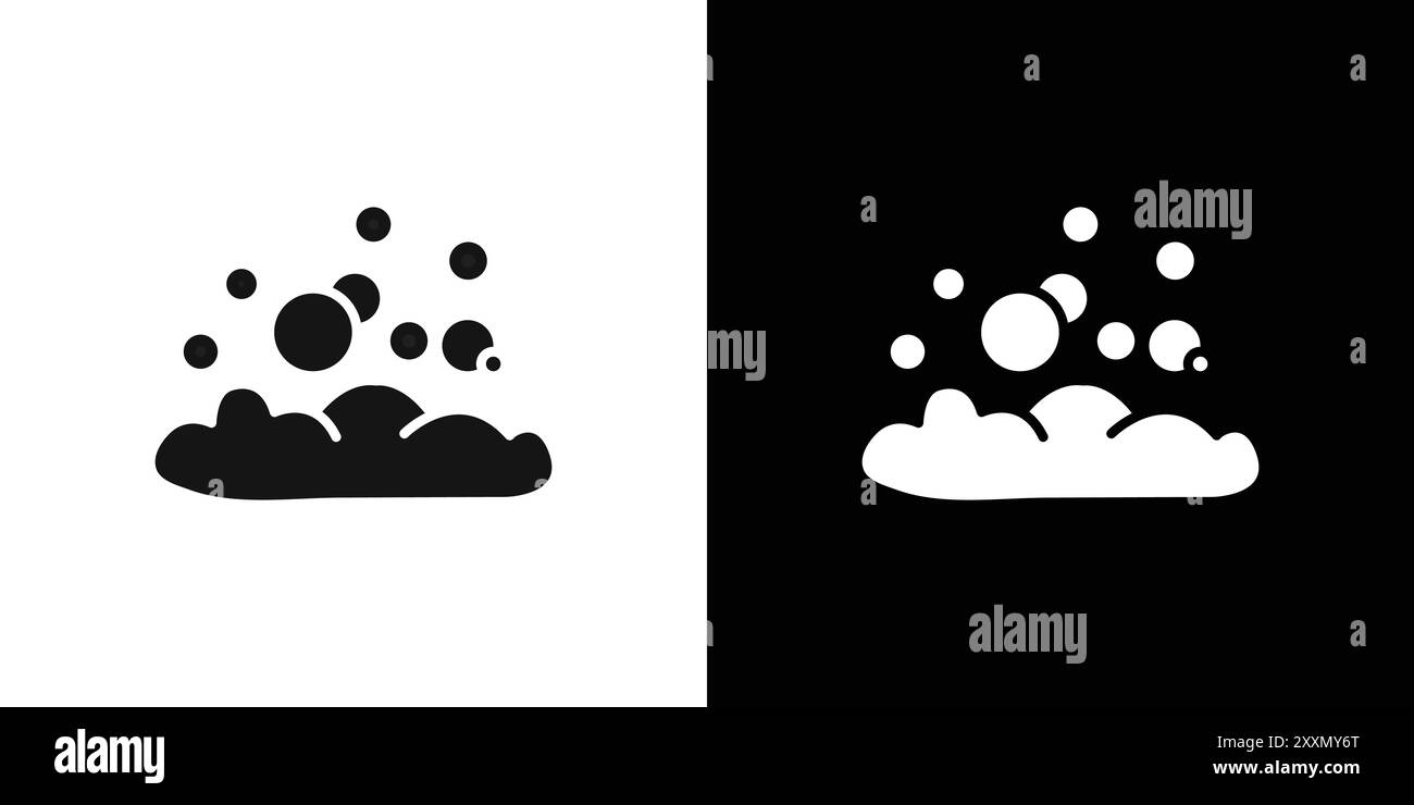 Collezione di logo vettoriale con icone a bolle e schiuma o gruppo pacchetto Illustrazione Vettoriale