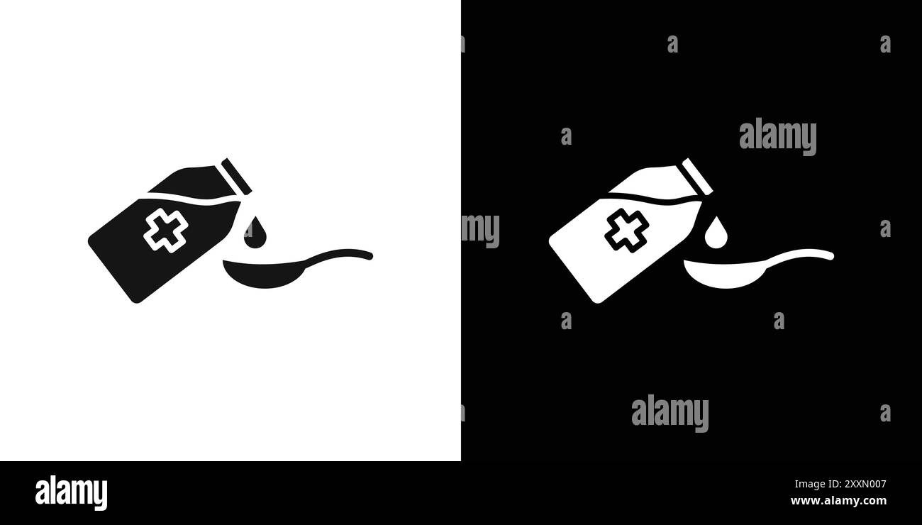 icona dello sciroppo per tosse, logo vettoriale, set di raccolta o gruppo pacchetto Illustrazione Vettoriale