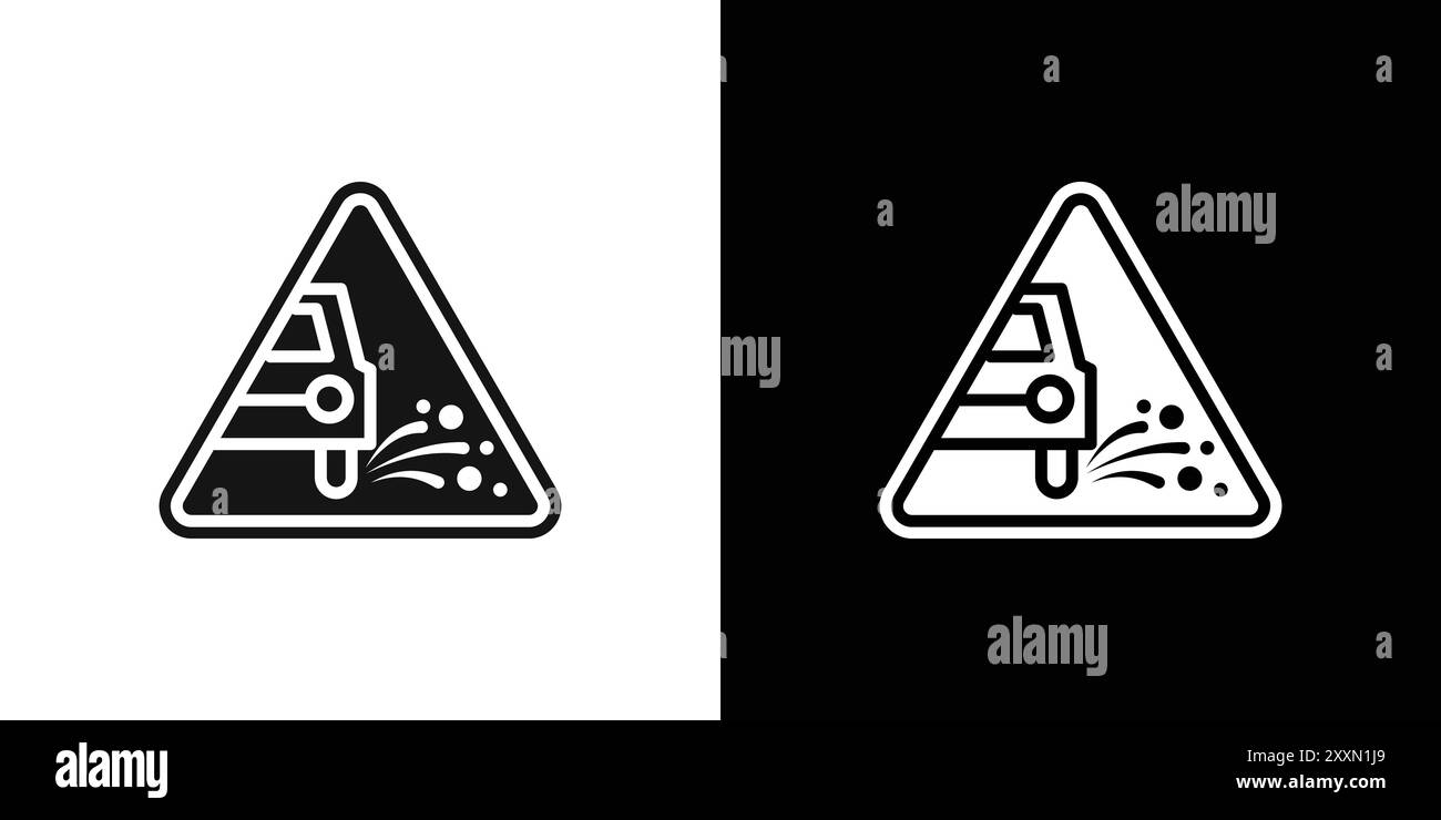 Scheggiature sfuse simbolo roadworks logo vettoriale collezione o gruppo pacchetto Illustrazione Vettoriale