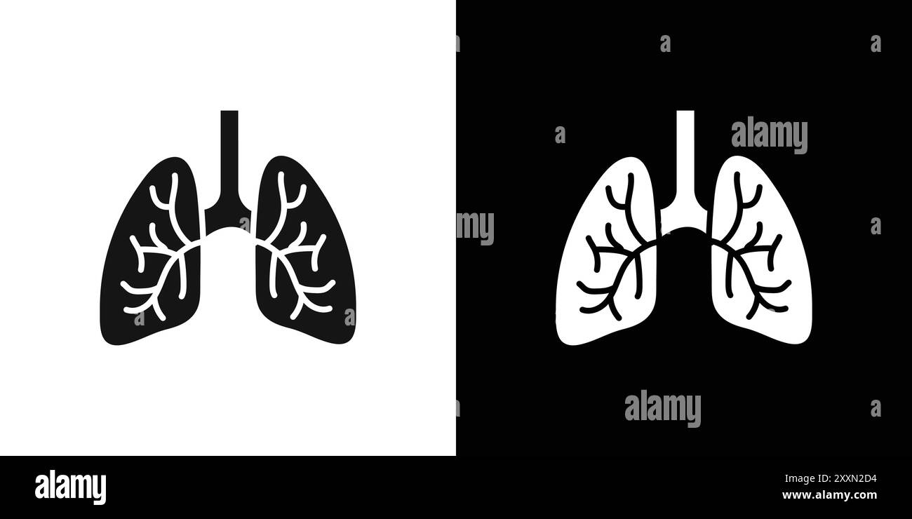 Collezione di logo vettoriale dell'icona dei polmoni o gruppo di pacchetti Illustrazione Vettoriale