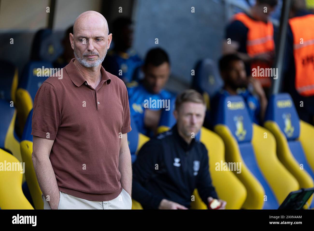 Broendby, Danimarca. 21 novembre 2023. Il capo allenatore di Broendby Jesper Soerensen durante il match di Superliga tra Broendby IF e Randers FC al Broendby Stadium domenica 25 agosto 2024. (Foto: Claus Bech/Ritzau Scanpix) credito: Ritzau/Alamy Live News Foto Stock