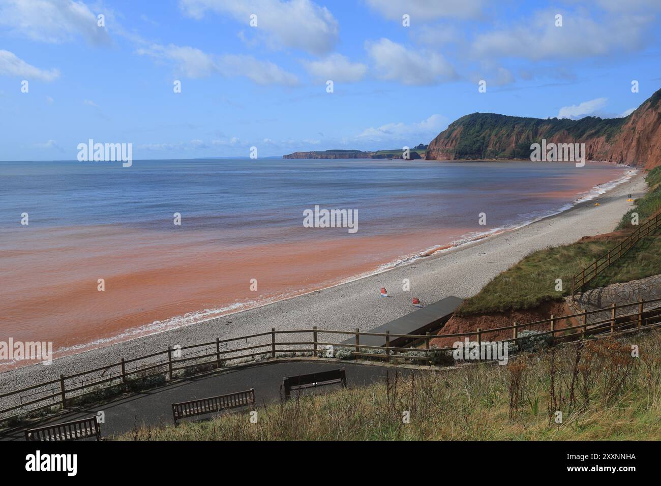 Jacobs's Ladder Beach, Sidmouth East Devon, Inghilterra, Regno Unito Foto Stock