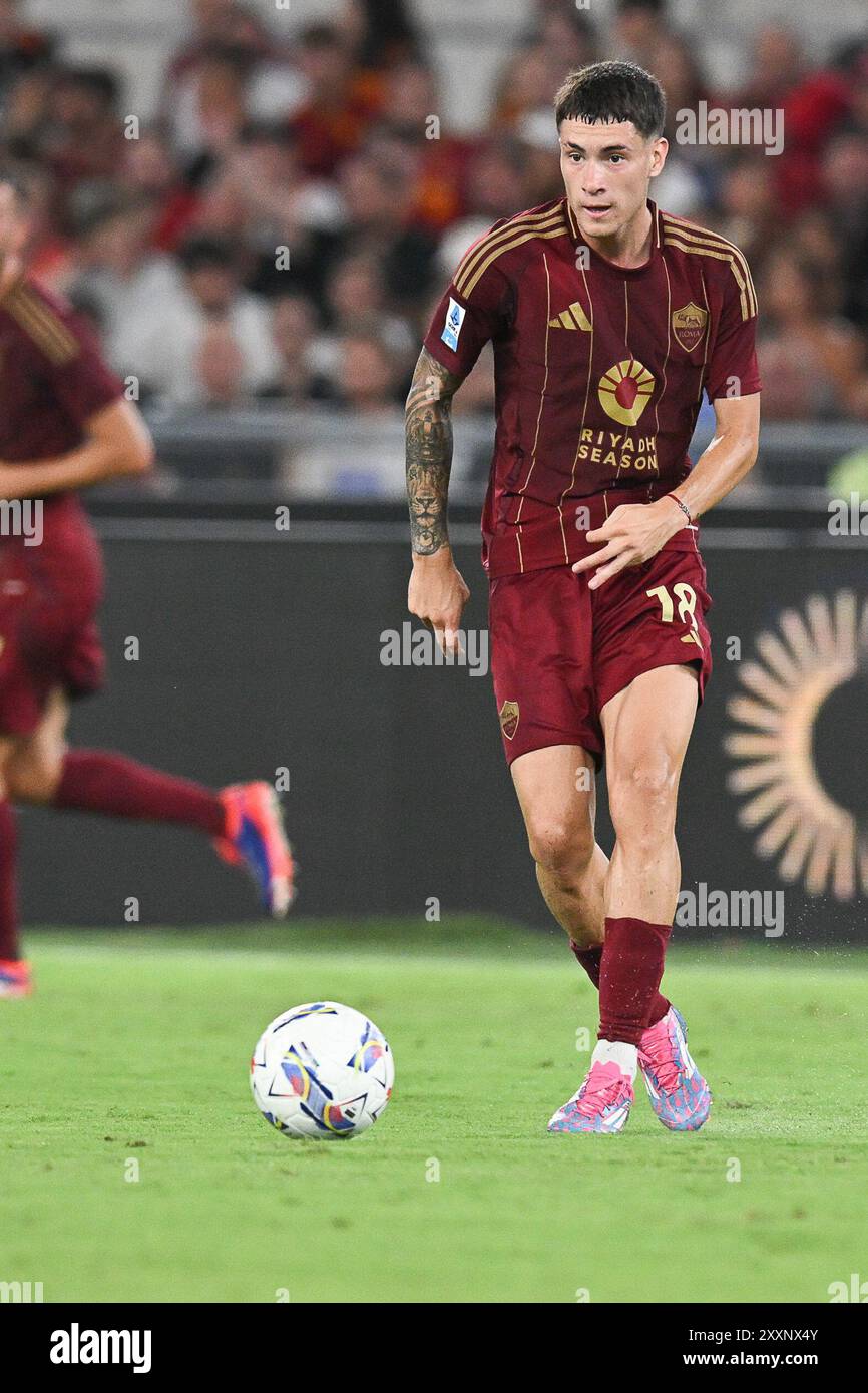 Stadio Olimpico, Roma, Italia. 25 agosto 2024. Serie A Football; Roma contro Empoli; Matias Soule di AS Roma Credit: Action Plus Sports/Alamy Live News Foto Stock