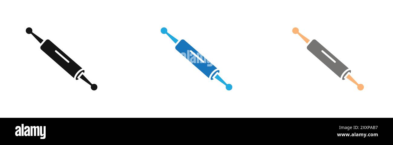 raccolta contorno icona a forma di mattonella o set in bianco e nero Illustrazione Vettoriale