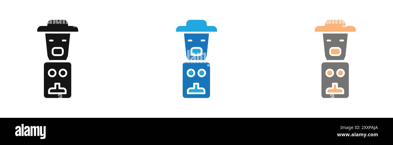 L'icona del totem delinea la raccolta o è impostata in bianco e nero Illustrazione Vettoriale