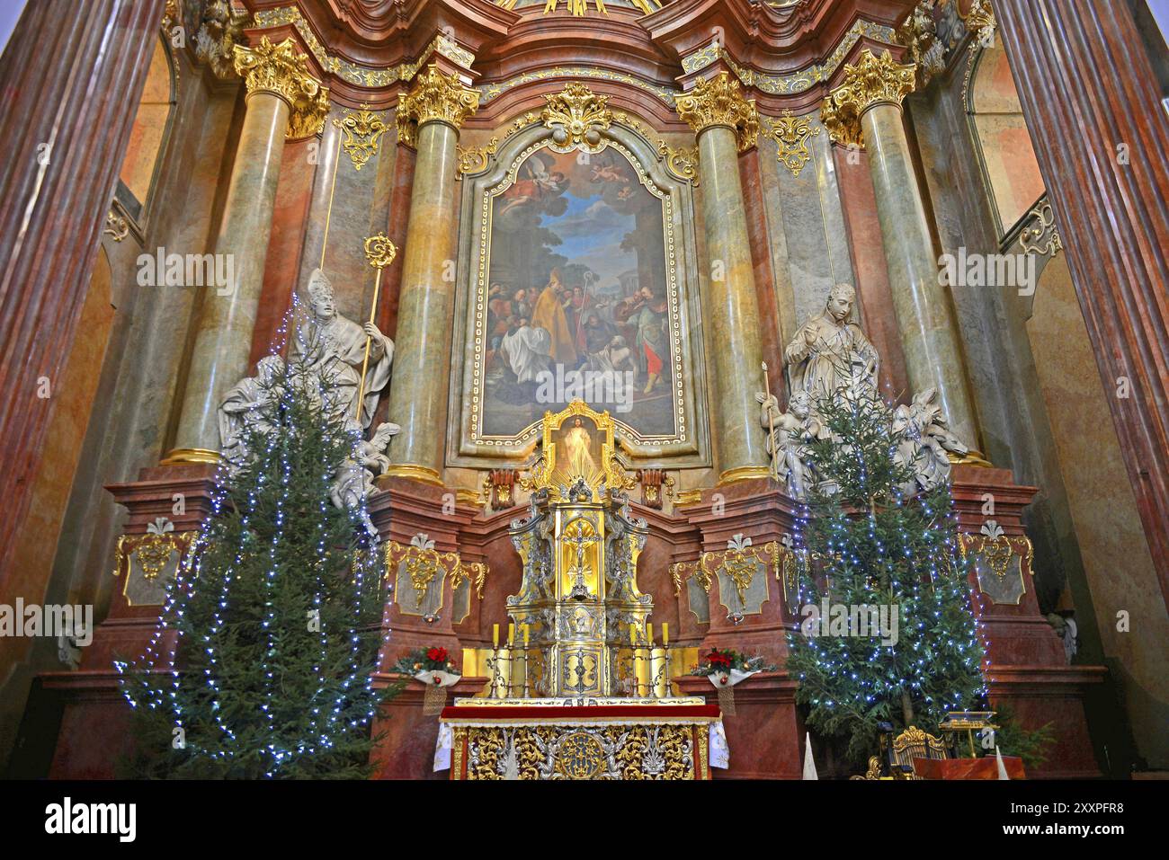 Altare, Fara, chiesa parrocchiale di Poznan Foto Stock