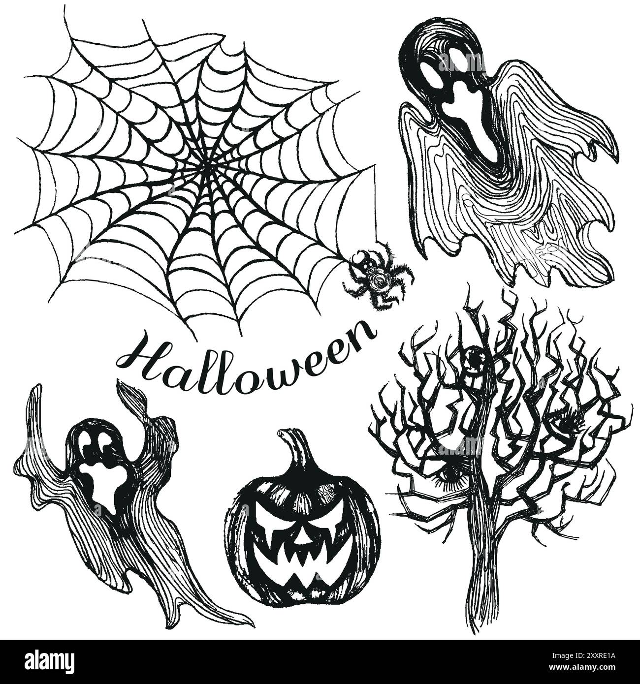 Set di Halloween. Illustrazione Vettoriale