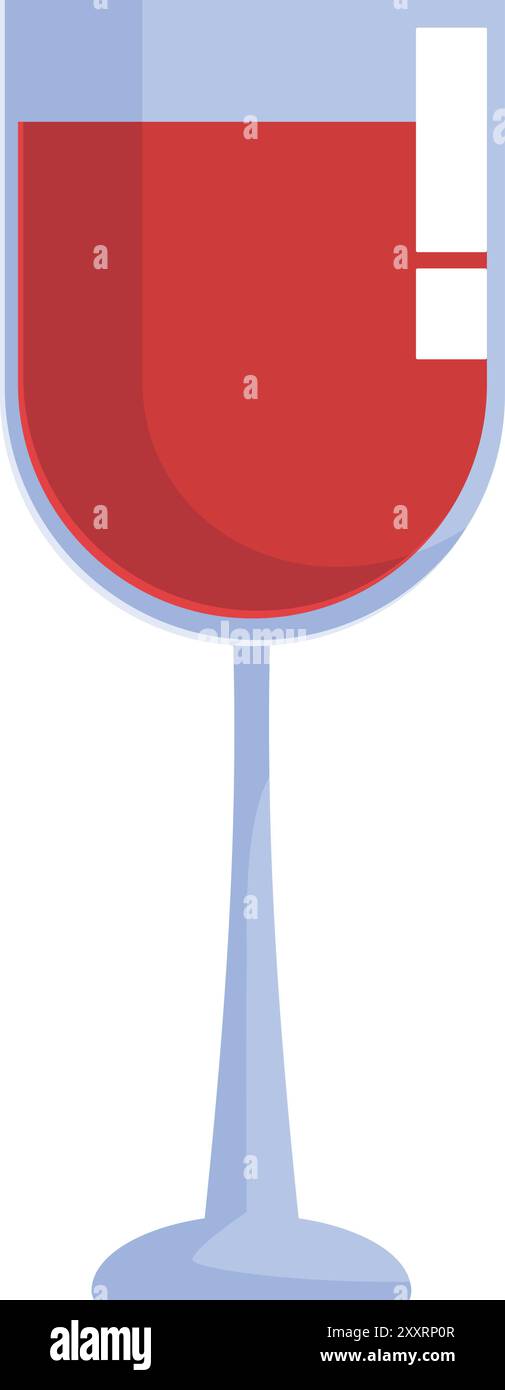 Illustrazione vettoriale con bicchiere di vino rosso e marcature per un controllo accurato delle porzioni Illustrazione Vettoriale