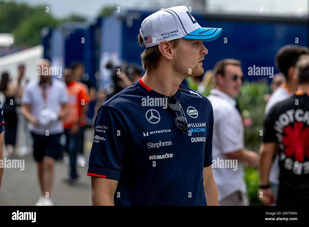 HUNGARORING, UNGHERIA - 20 LUGLIO: Logan Sargeant, Williams Racing dagli Stati Uniti durante il Gran Premio d'Ungheria a Hungaroring sabato 20 luglio 2024 a Mogyorod, Ungheria. (Foto di Michael Potts/BSR Agency) credito: Orange Pics BV/Alamy Live News Foto Stock