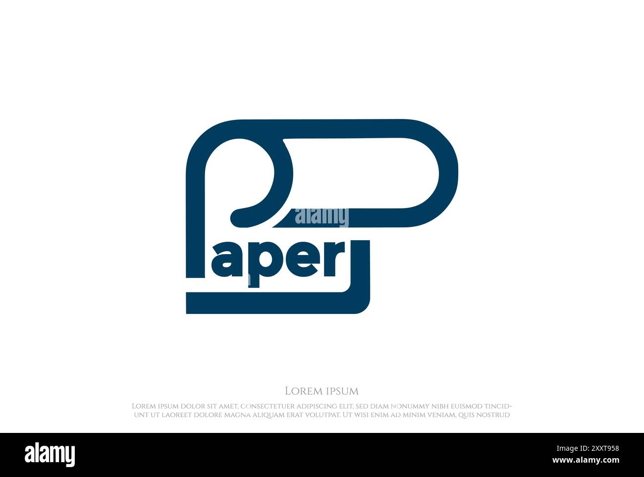 Lettera iniziale P foglio carta Logo Design Vector Illustrazione Vettoriale