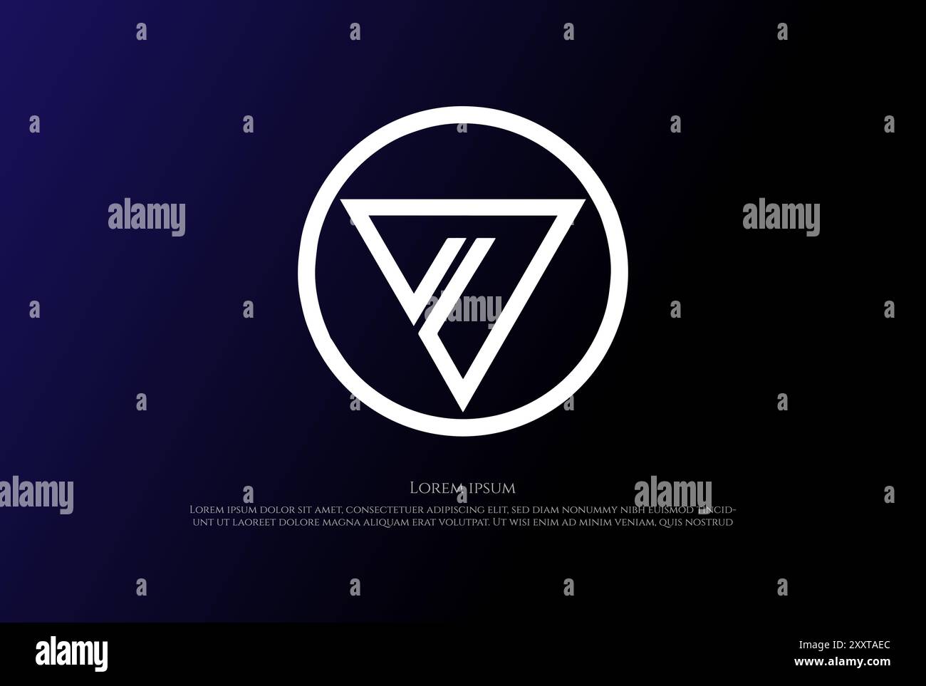 Freccia a triangolo circolare lettera iniziale V Sport Apparel Logo Design Vector Illustrazione Vettoriale