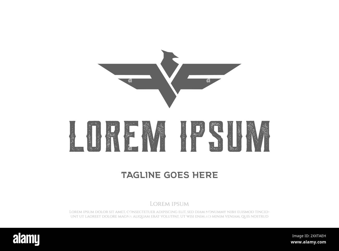 Lettera iniziale FF Flying Falcon Bird Eagle Hawk Typography Logo Design Vector Illustrazione Vettoriale