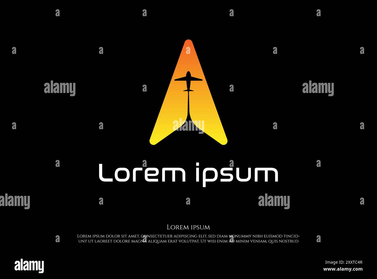 North Arrow Compass Plane Travel Expedition Adventure Logo Design Vector Illustrazione Vettoriale