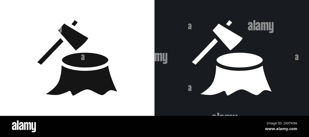 Icona di deforestazione segno grafico vettoriale lineare o set di simboli per l'interfaccia utente dell'app Web Illustrazione Vettoriale