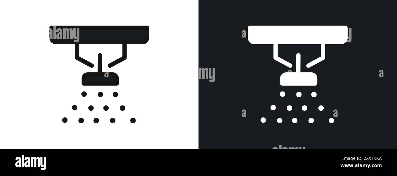 icona sprinkler antincendio segno grafico vettoriale lineare o simbolo impostato per l'interfaccia utente dell'app web Illustrazione Vettoriale