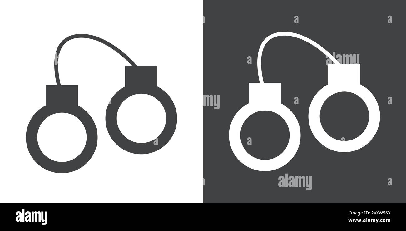 Set di bracciali Icon Flat in bianco e nero con contorno vettoriale Illustrazione Vettoriale