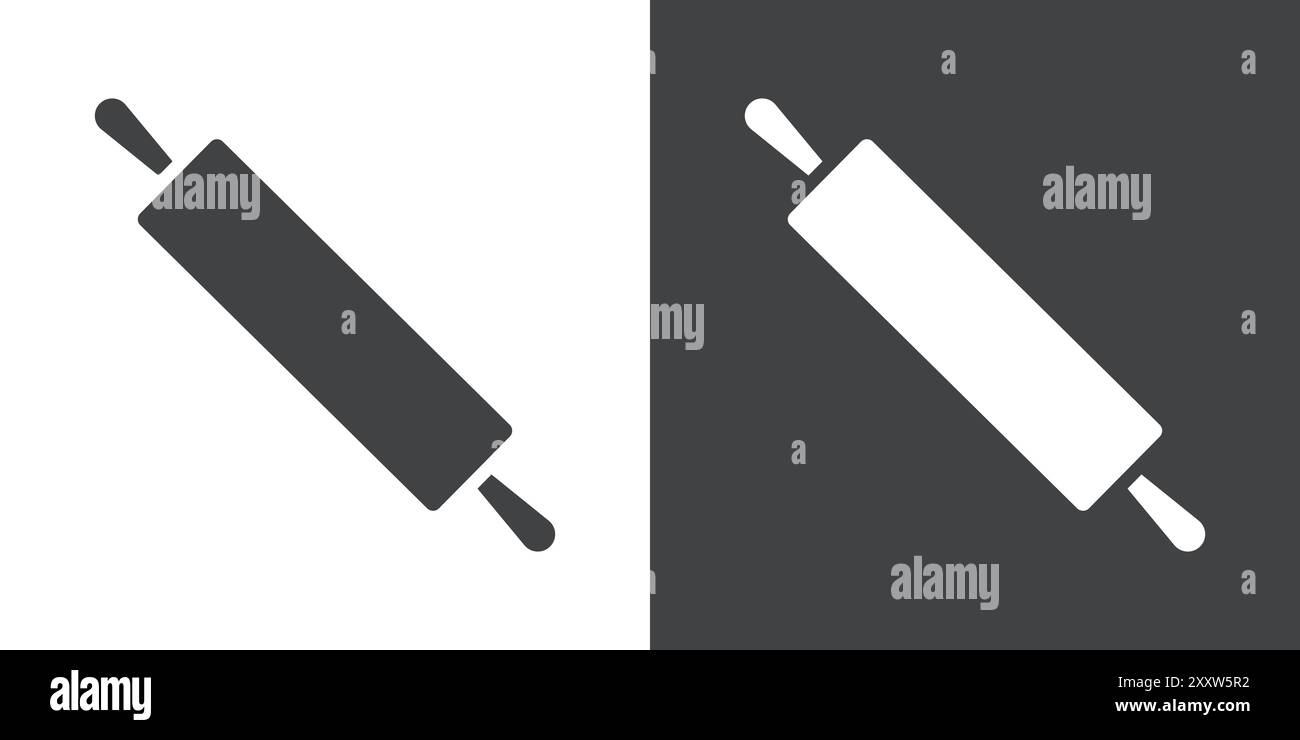Icona mattonella Flat Set in bianco e nero contorno vettoriale Illustrazione Vettoriale