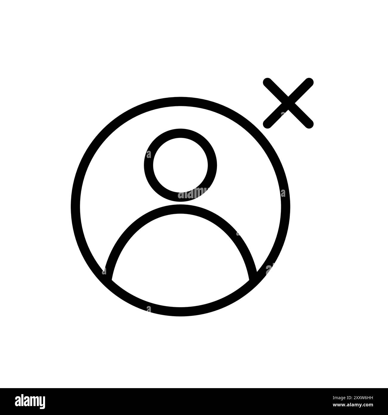 Icona account falso Set piatto in bianco e nero vettoriale di contorno Illustrazione Vettoriale