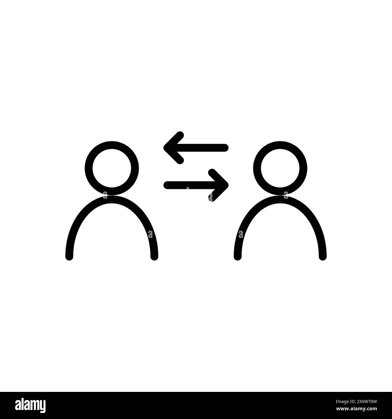 Icona di coaching Flat Set in bianco e nero, vettoriale di contorno Illustrazione Vettoriale