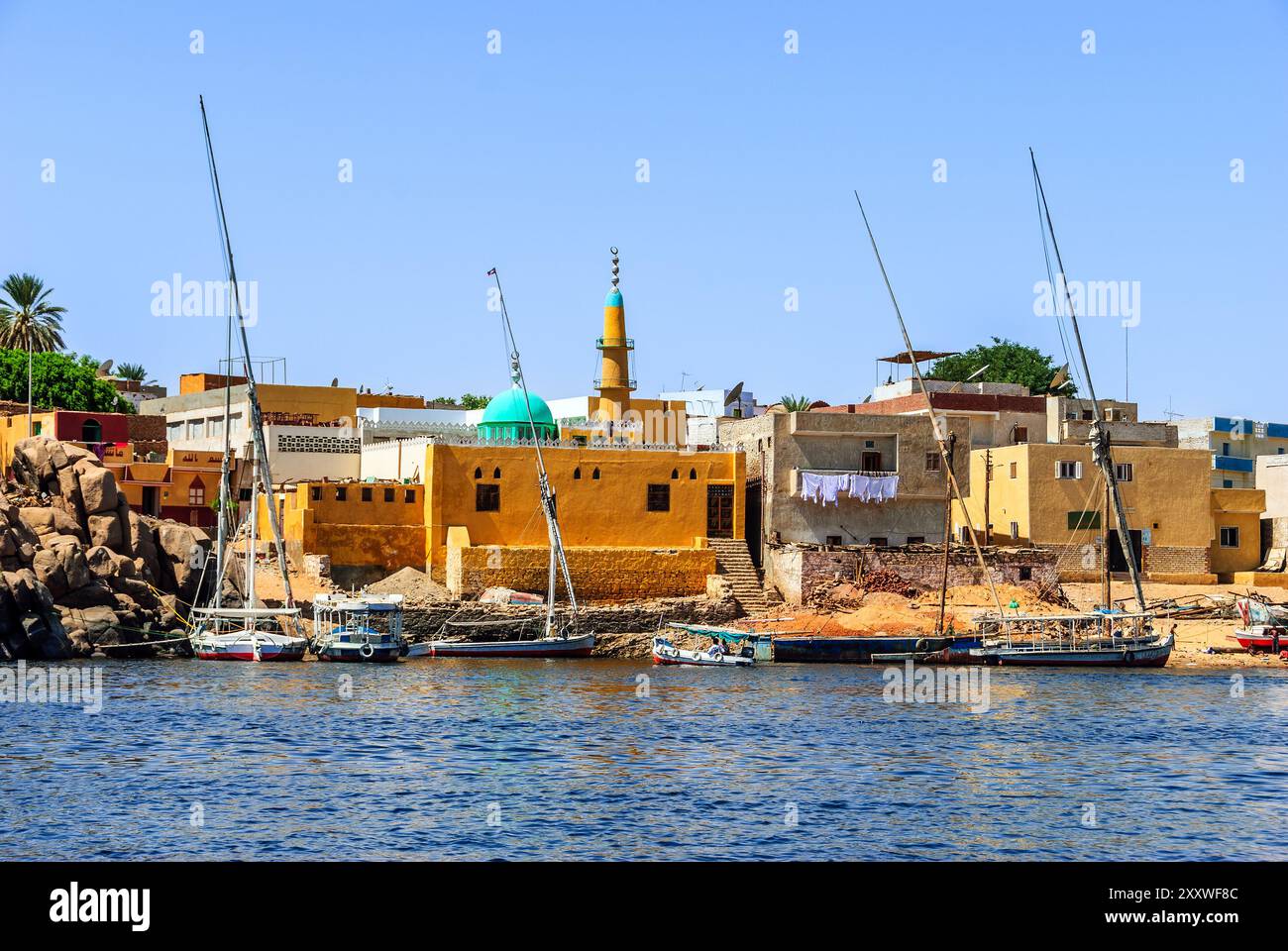 Nubian Village in Isola Elefantina - Aswan, Alto Egitto Foto Stock
