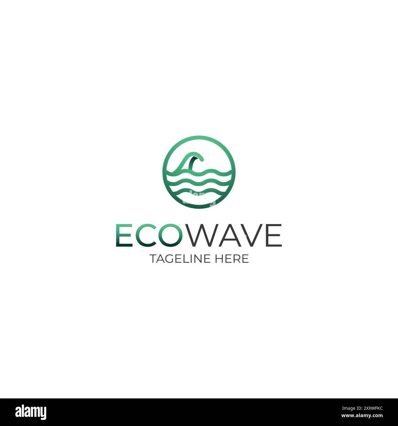 Logo Eco Wave Eco-friendly Illustrazione Vettoriale