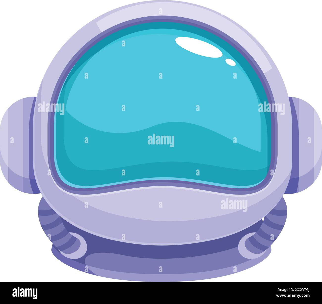 Il casco da astronauta cartoon è pronto per le avventure, catturando lo spirito dell'esplorazione spaziale Illustrazione Vettoriale