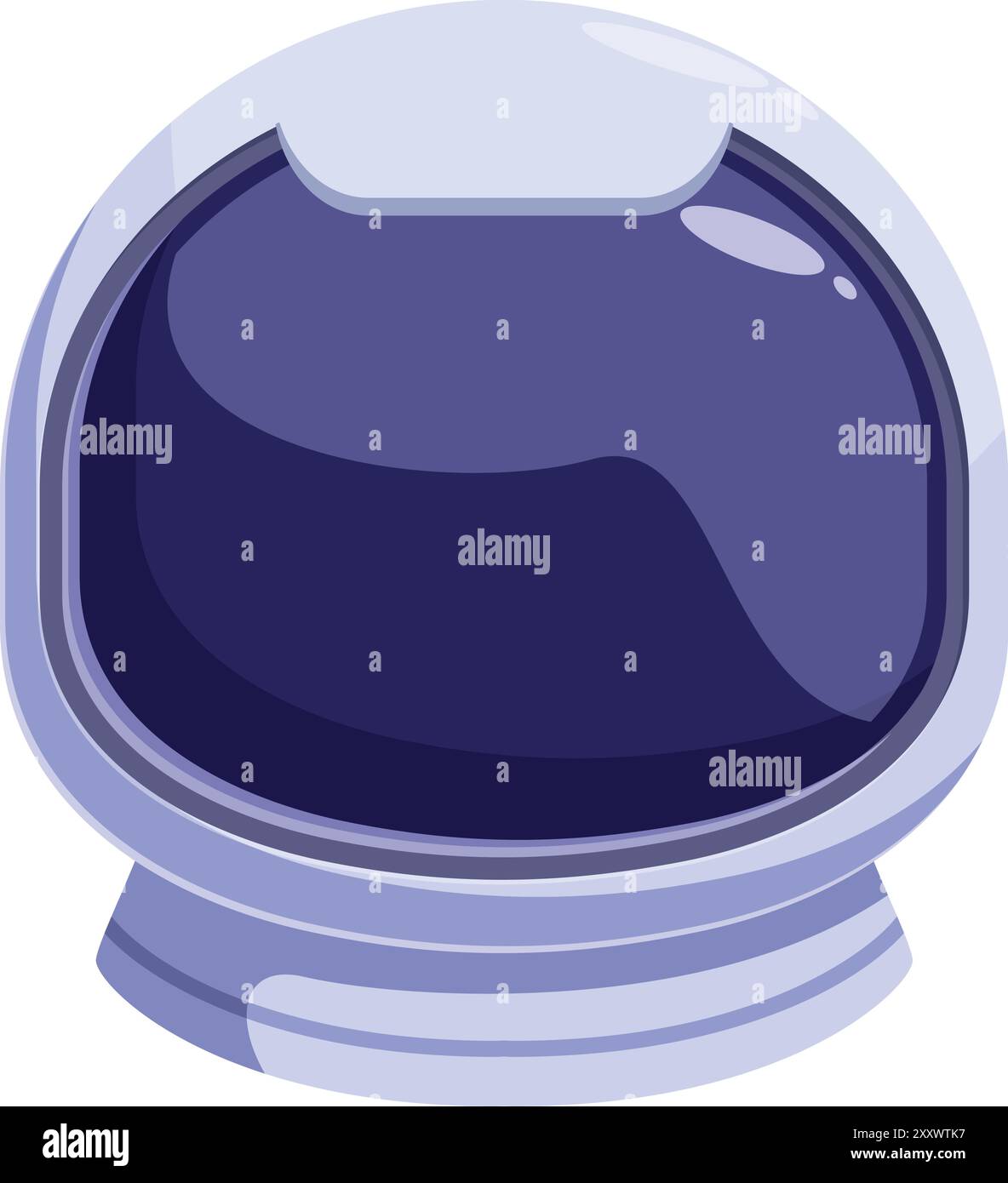 Un lucente elmetto da astronauta con visiera scura che evoca i misteri e le avventure dei viaggi spaziali Illustrazione Vettoriale