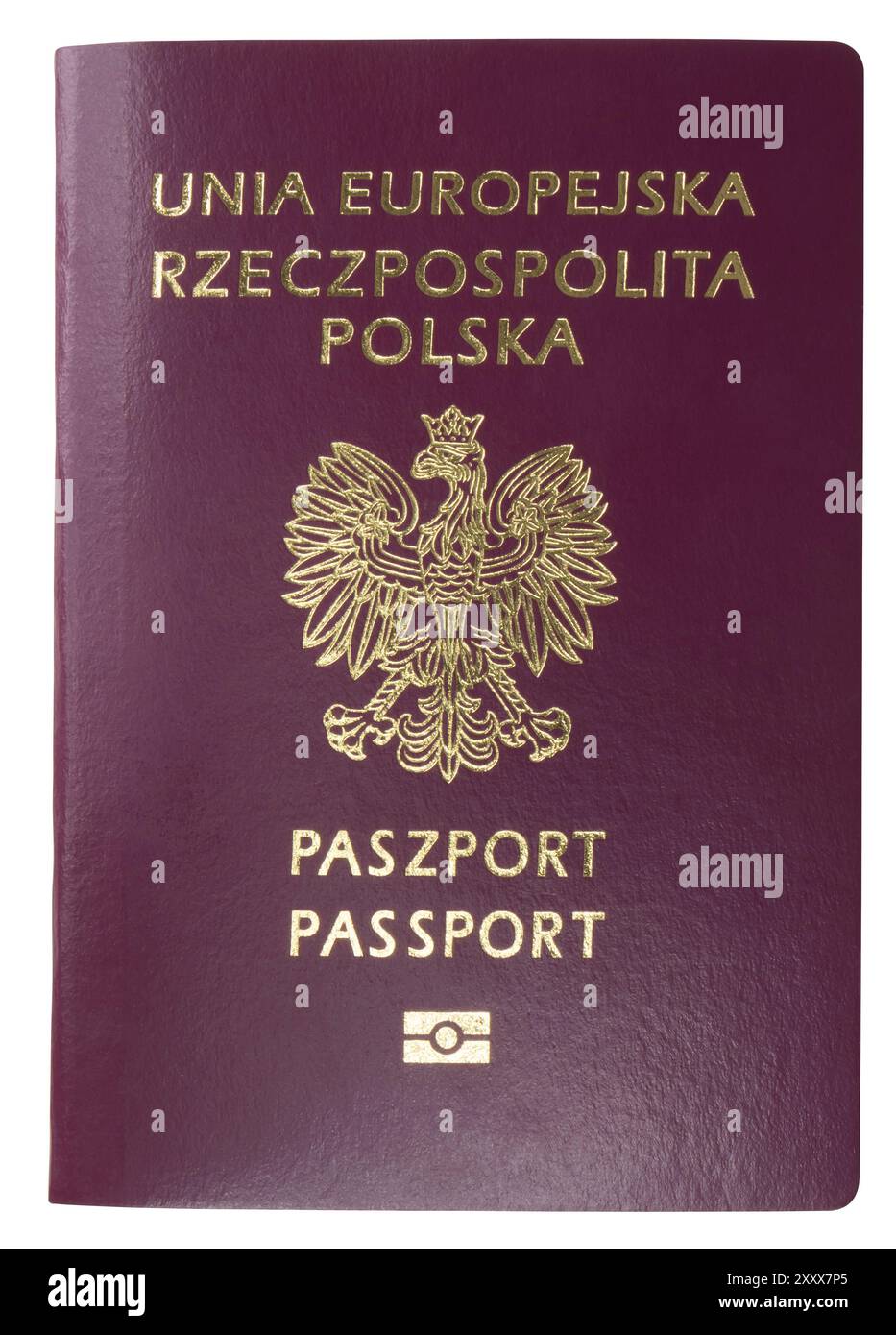 Coprire la vista di un passaporto polacco. Foto Stock