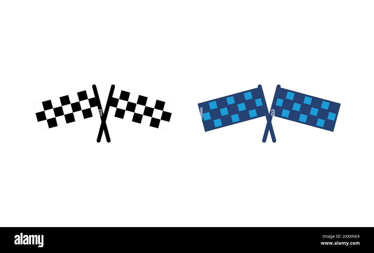 Vettore icona bandiera da corsa. Icona della bandiera da corsa.icona della bandiera da corsa a scacchi Illustrazione Vettoriale