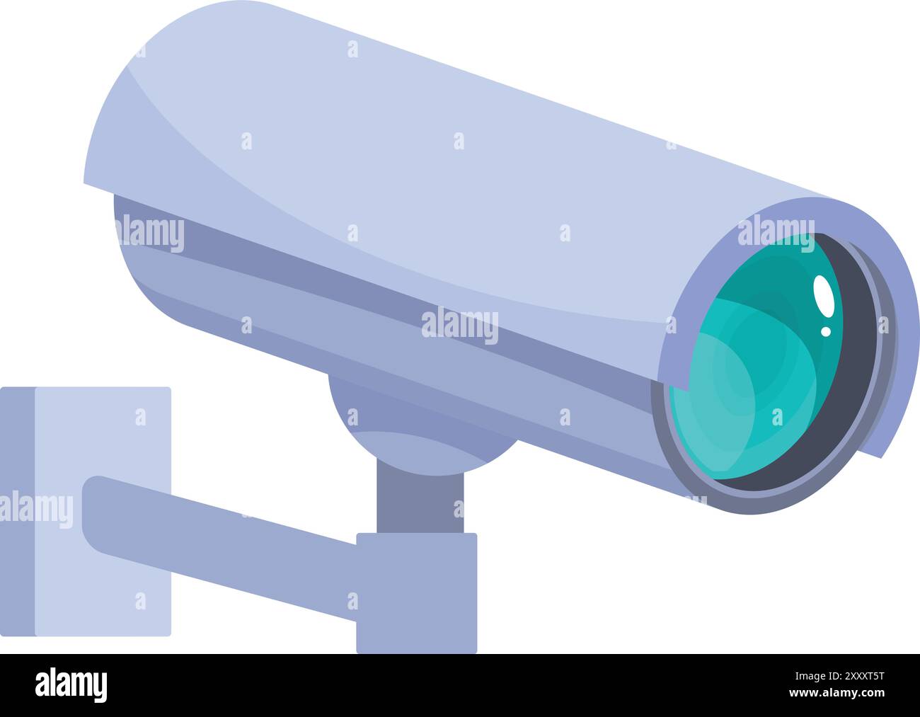 La moderna telecamera a circuito chiuso monitora l'area, garantendo sicurezza e tranquillità Illustrazione Vettoriale