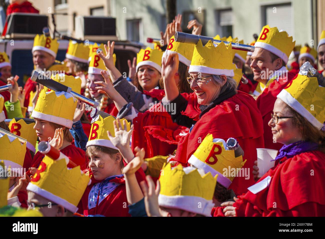 COLONIA, GERMANIA, 04 marzo: Partecipanti alla sfilata di Carnevale del 4 marzo 2014 a Colonia, Germania, Europa Foto Stock