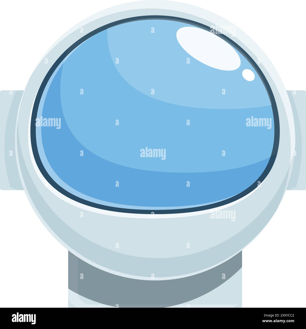 L'elmetto da astronauta riflette la vastità blu dello spazio, suggerendo le meraviglie dell'esplorazione spaziale Illustrazione Vettoriale