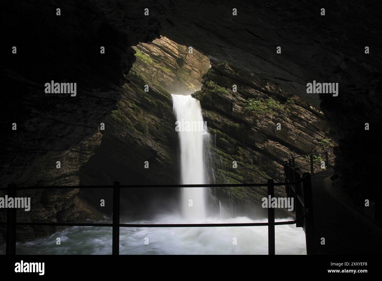 La cascata nel Toggenburg valley Foto Stock