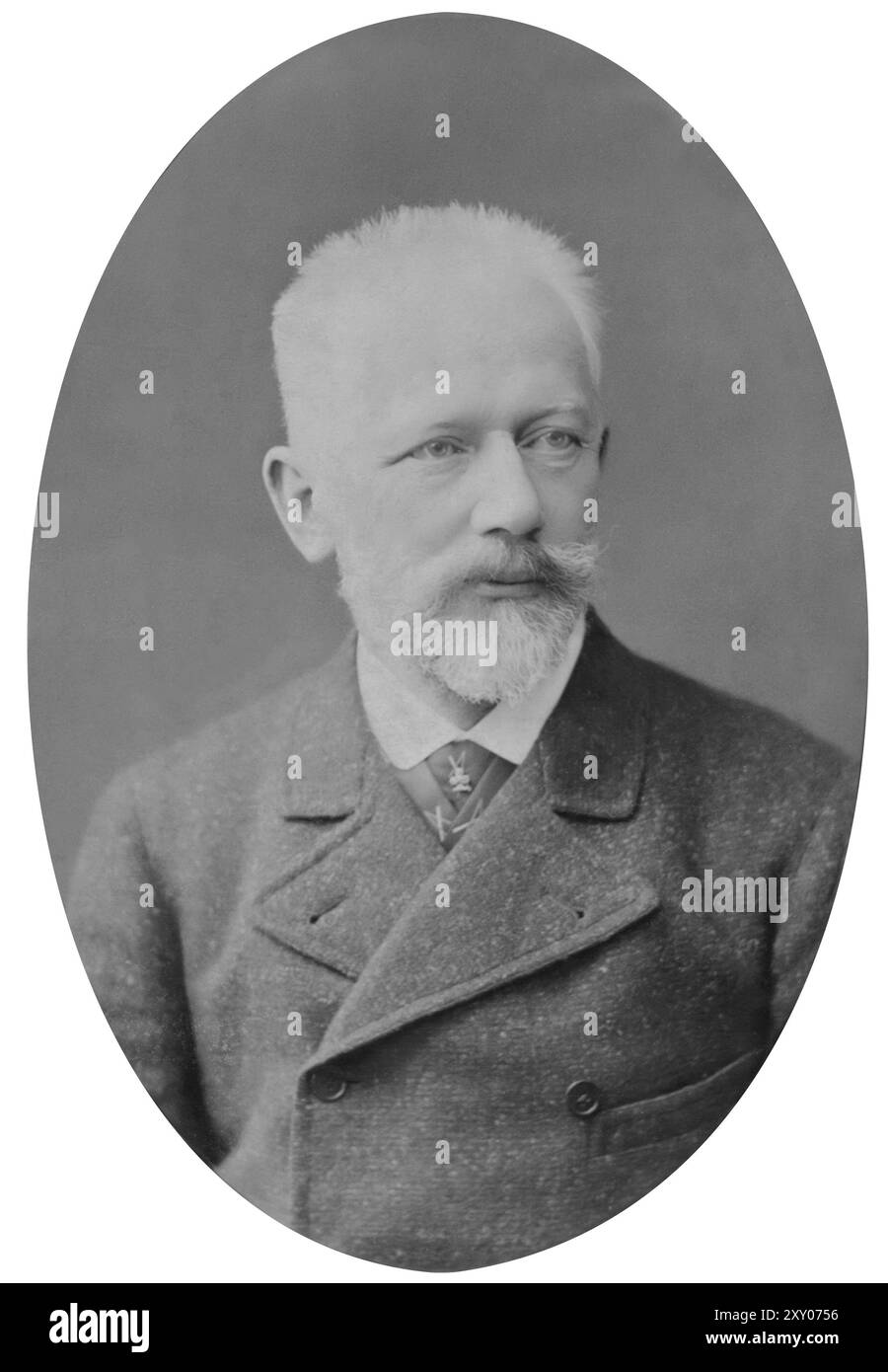 Fotografia di Tchaikovsky incisa a Walter Damrosch, 1892. Foto Stock