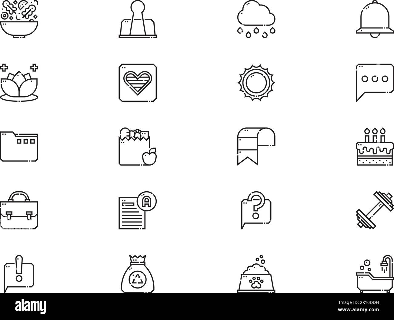 La raccolta Daily Planner icons è un'illustrazione vettoriale con traccia modificabile. Illustrazione Vettoriale