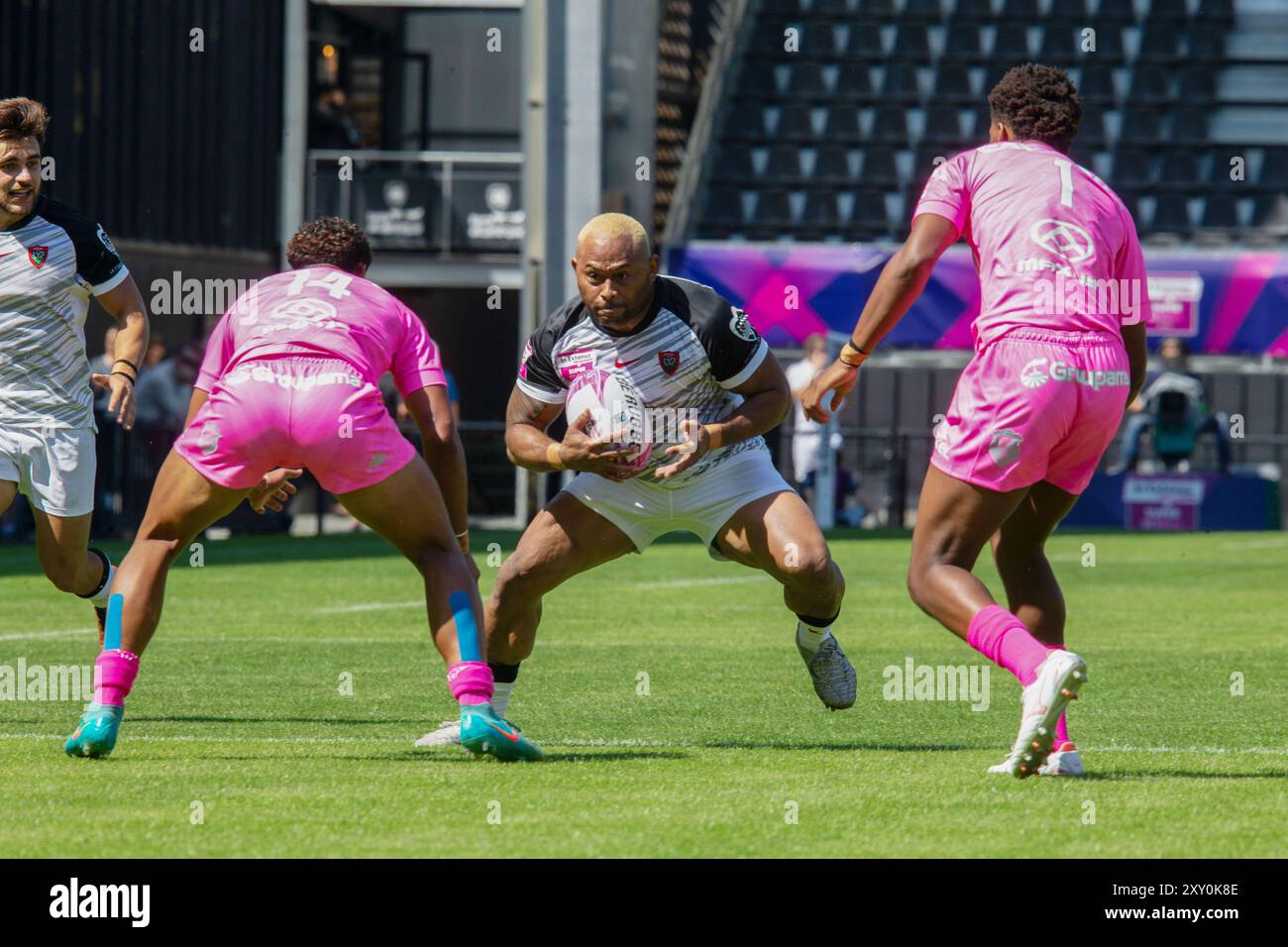 La Rochelle, Francia. 24 agosto 2024. Toulon Sevens vs Paris Sevens durante l'in extenso Super Sevens Rugby il 24 agosto 2024 a la Rochelle, Francia - foto Damien Kilani/DK Prod/DPPI Credit: DPPI Media/Alamy Live News Foto Stock