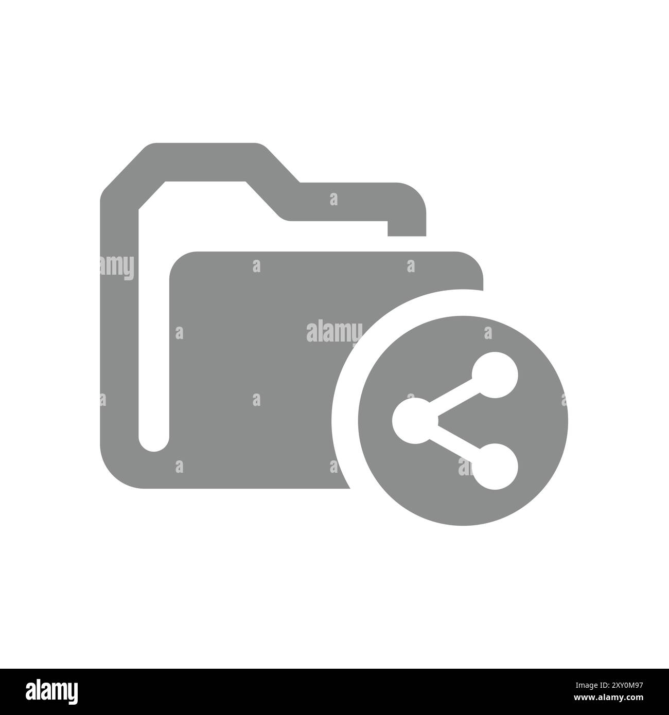 Icona vettoriale condivisione cartella. Collegamento file e simbolo di condivisione. Illustrazione Vettoriale
