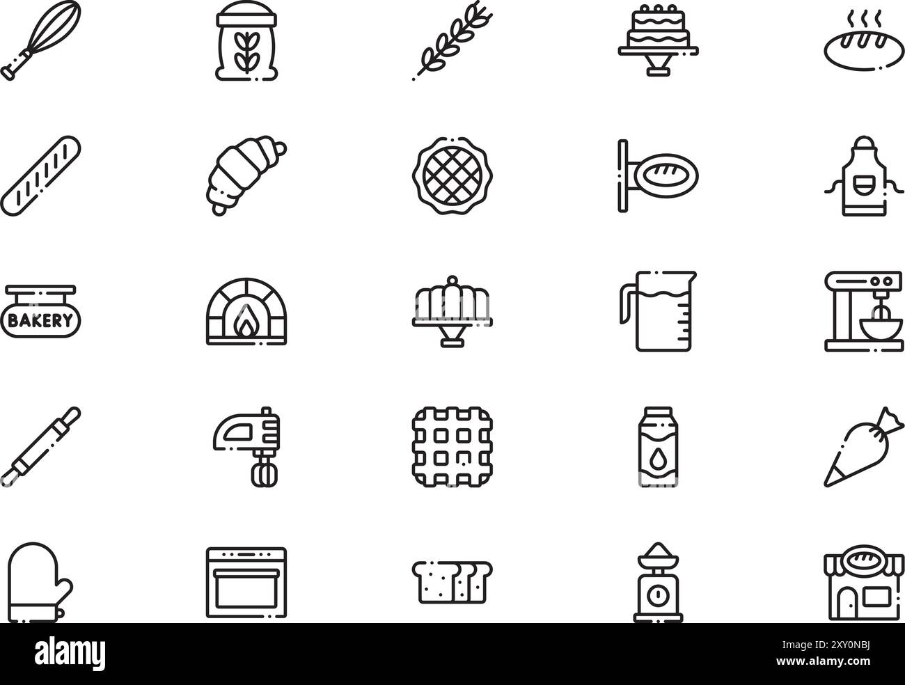 La collezione Bakery icons è un'illustrazione vettoriale con tratto modificabile. Illustrazione Vettoriale La collezione Bakery icons è un'illustrazione vettoriale con tratto modificabile. Illustrazione Vettoriale