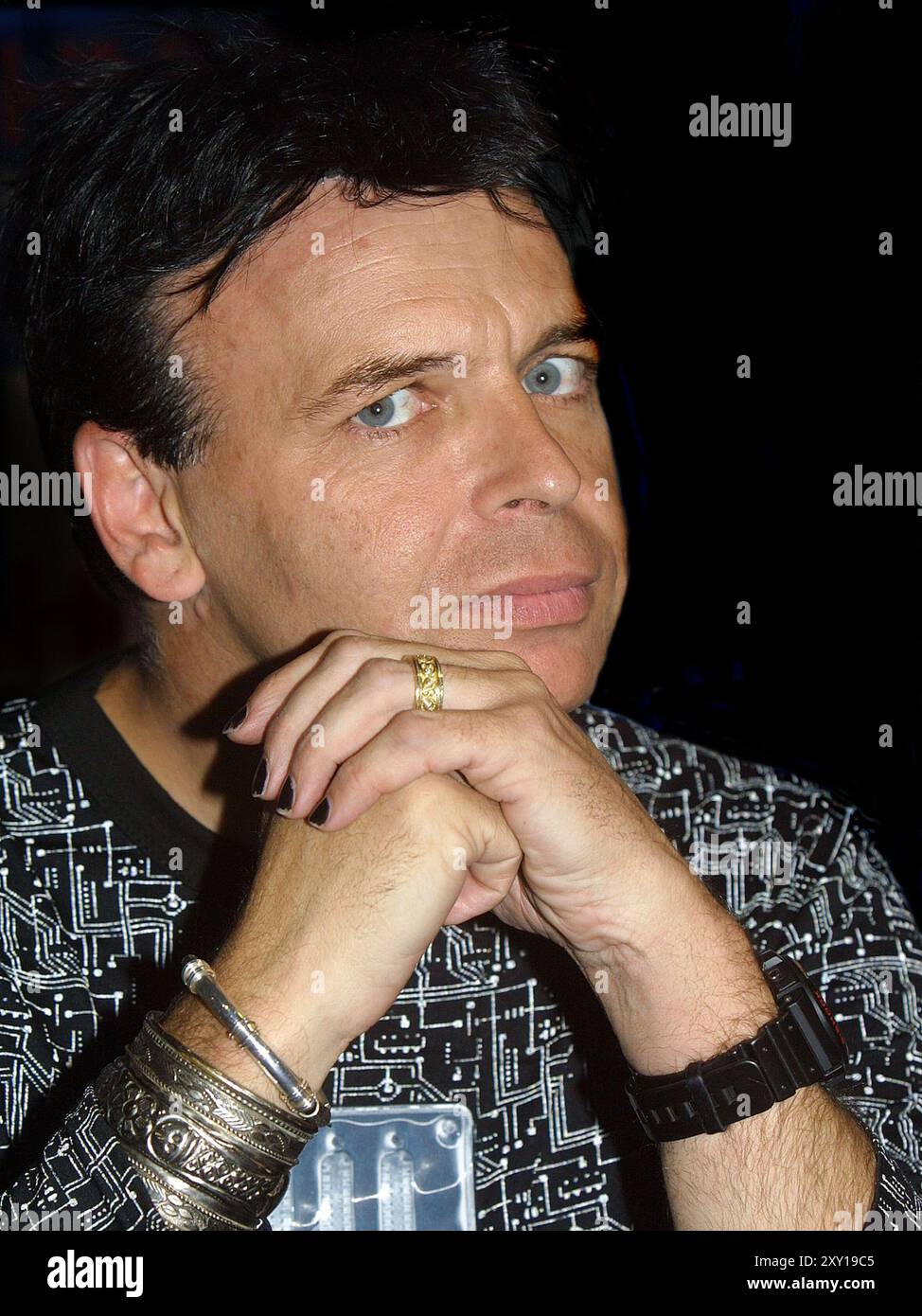 Gary Numan all'HMV Oxford St London 21 maggio 2002 Foto Stock