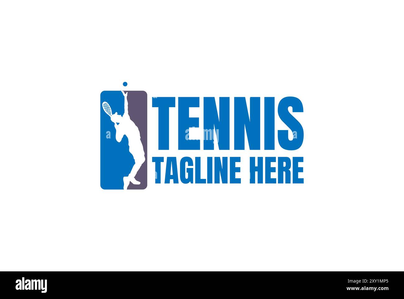Indossa la silhouette da uomo con la palla per Tennis Sport Club con logo Design Vector Illustrazione Vettoriale