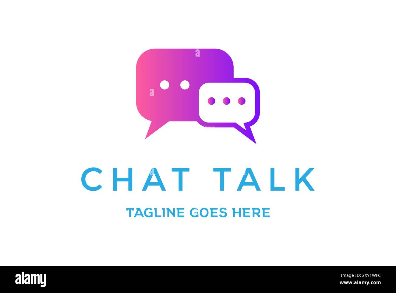Semplice minimalista Modern Chat Sign Symbol for Communication Logo Design Vector Illustrazione Vettoriale