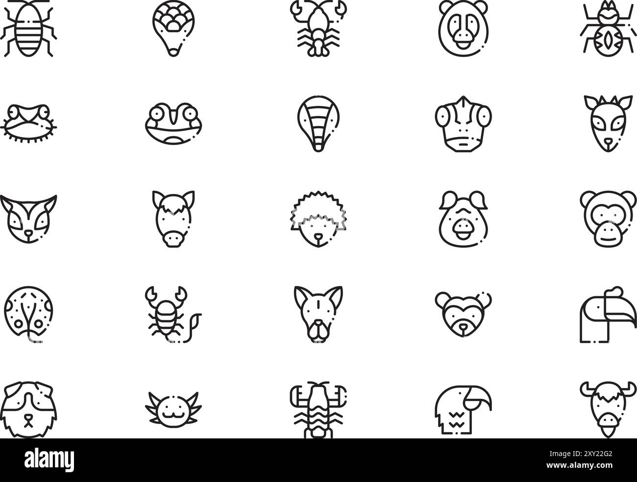 La collezione Exotic Life icons è un'illustrazione vettoriale con traccia modificabile. Illustrazione Vettoriale