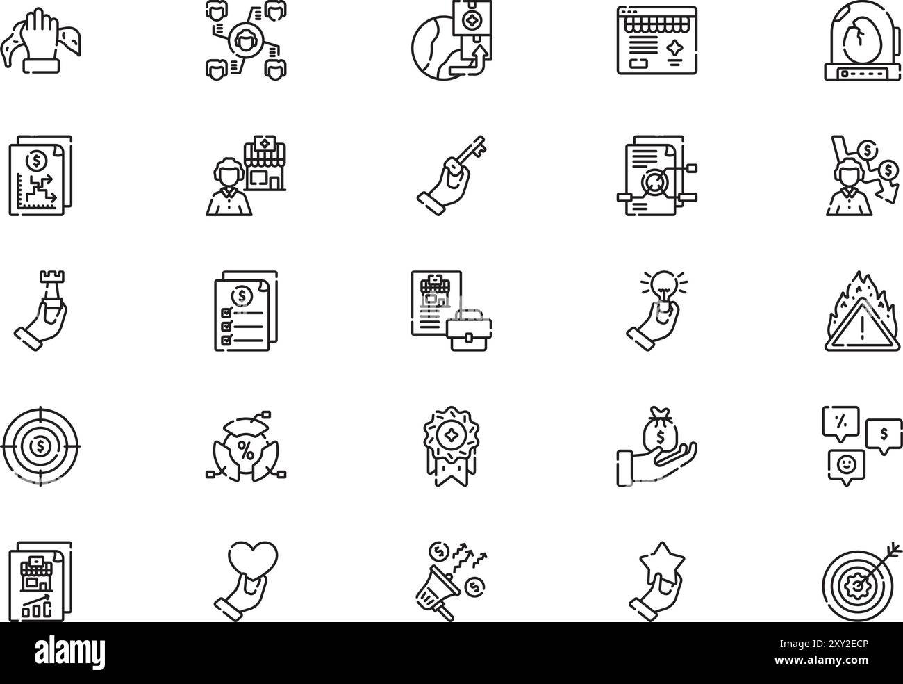 La raccolta Entrepreneur icons è un'illustrazione vettoriale con traccia modificabile. Illustrazione Vettoriale