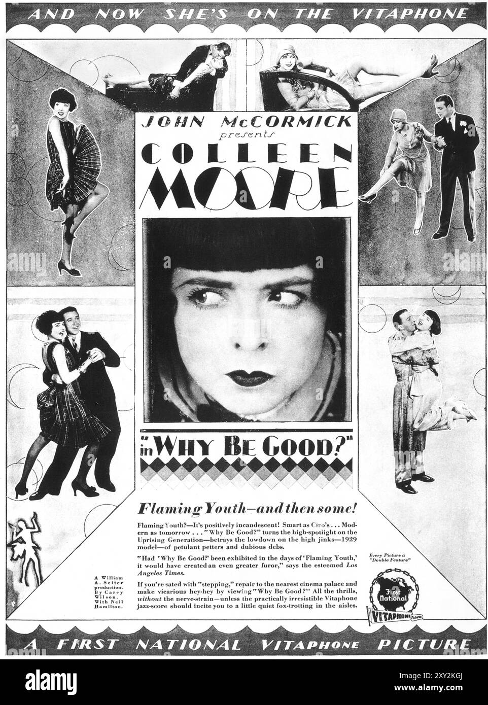 1929 perché essere buoni? poster della pellicola. Con Eddie Clayton, Neil Hamilton e Colleen Moore Foto Stock