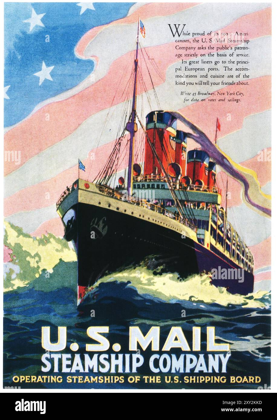 1921 US mail Steamship Advertising Foto Stock