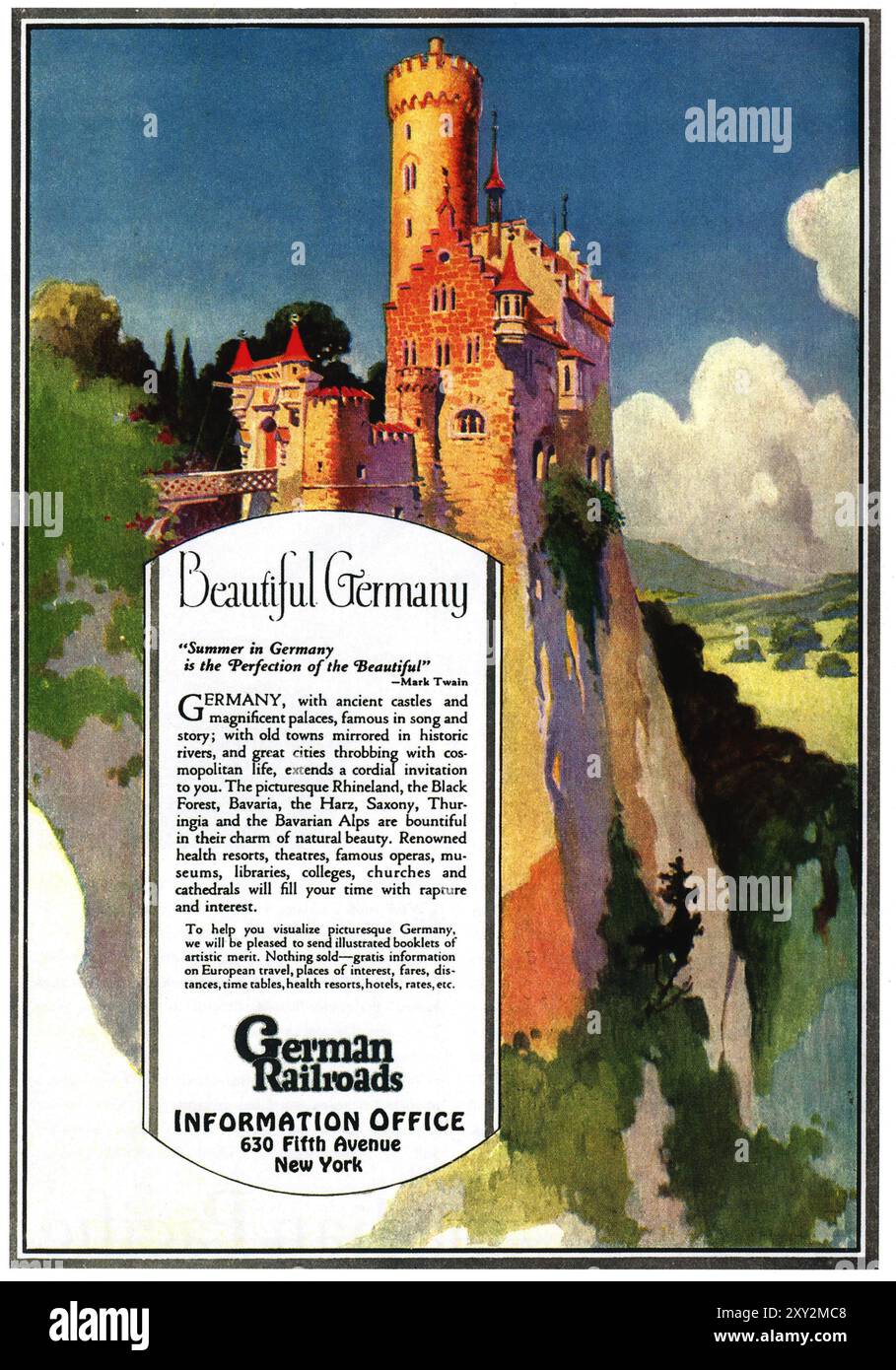 1926 ferrovia tedesca ad - "bella Germania" Foto Stock