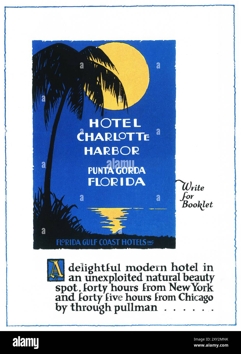 1928 Hotel Charlotte, Punta Gorda - Florida Gulf Coast Hotels ad Foto Stock