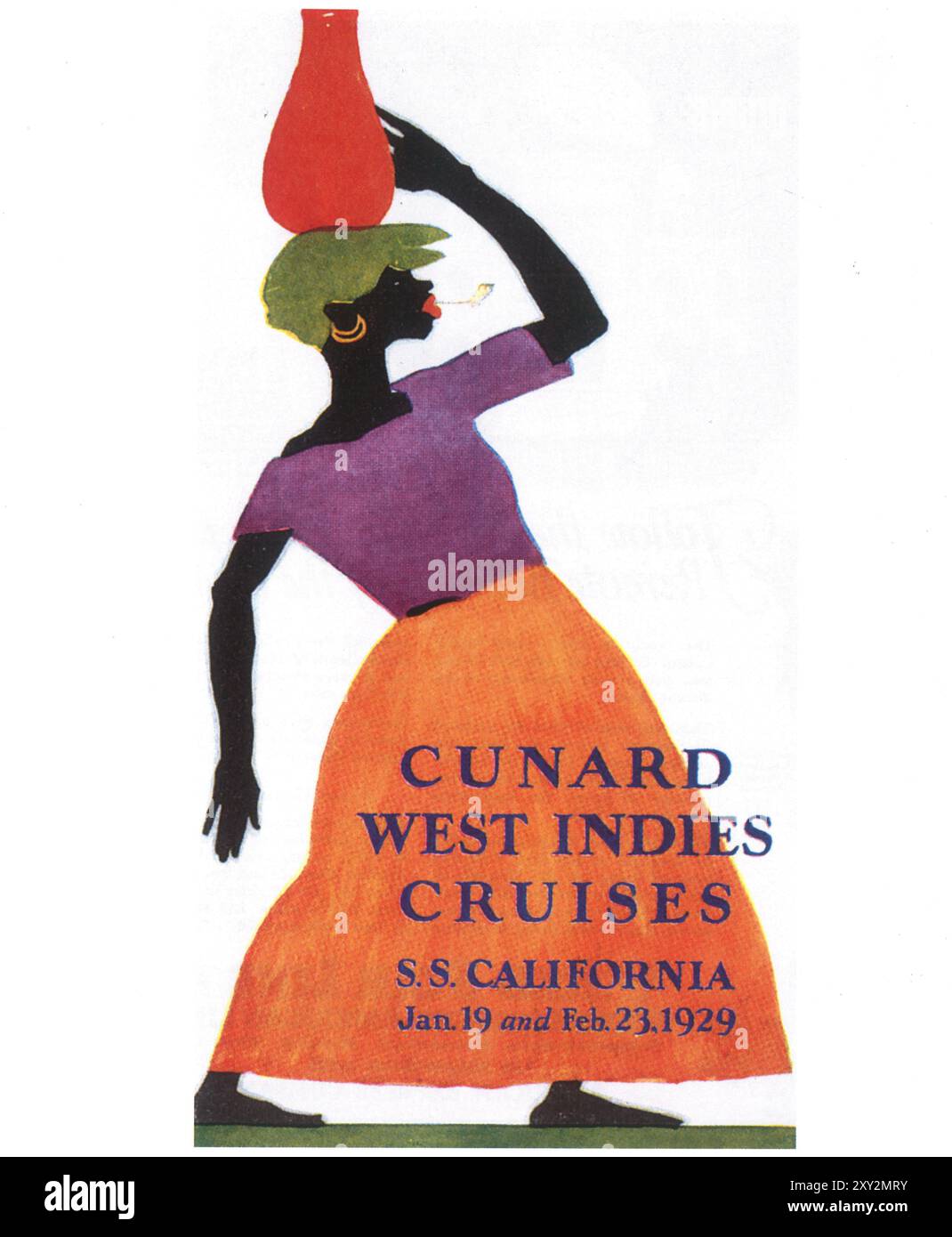 1929 Cunard West Indies Cruises ad - S.S.California Foto Stock
