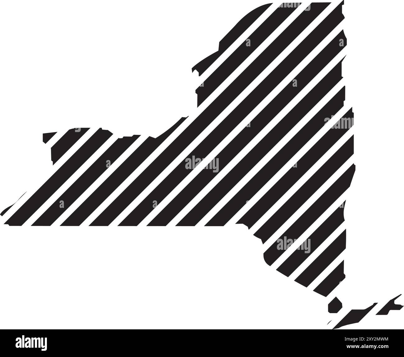 Illustrazione della silhouette della mappa di NewYork disegno dell'elemento Illustrazione Vettoriale