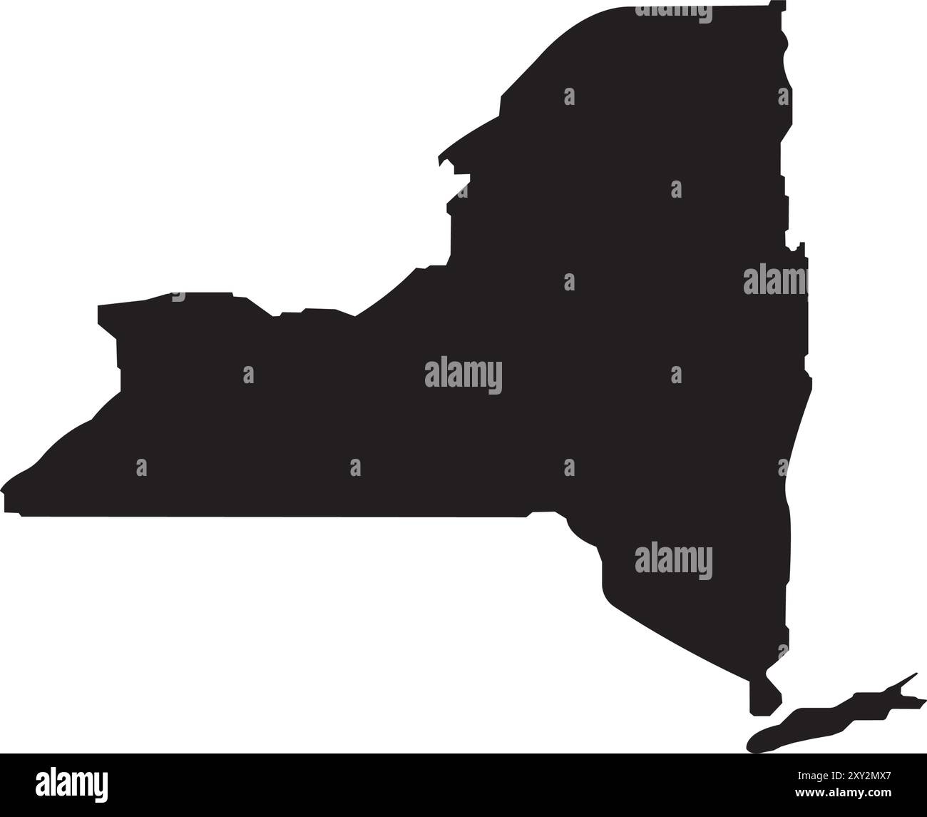 Illustrazione della silhouette della mappa di NewYork disegno dell'elemento Illustrazione Vettoriale